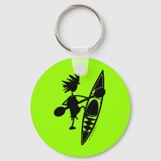 Kayak Canoe Joyful Silhouette Key Ring