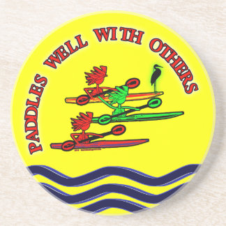 Kayak Canoe - Paddles Well With Others Coaster