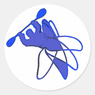 kayak Cartwheel Motions Classic Round Sticker
