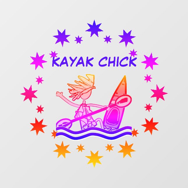 Kayak Chick Designs Auto Window Cling (Sheet)