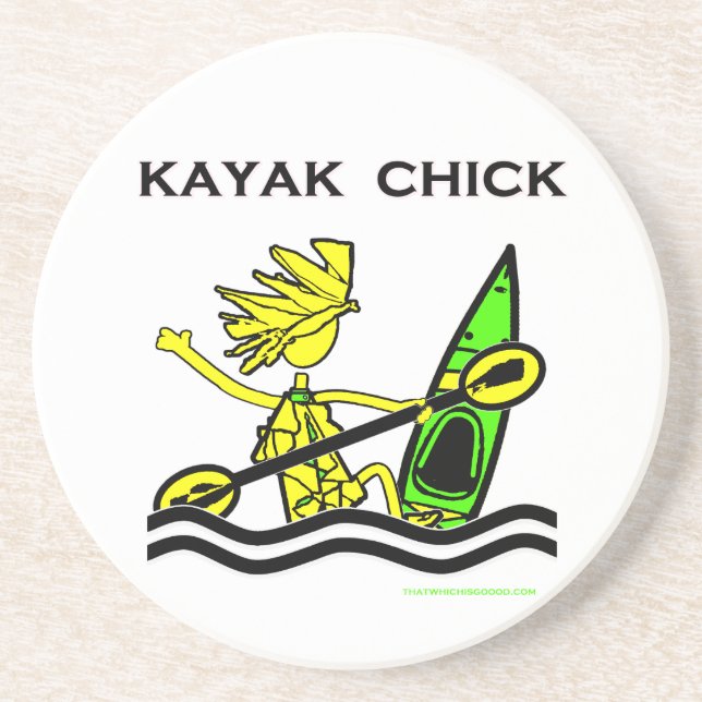Kayak Chick Designs & Things Coaster (Front)