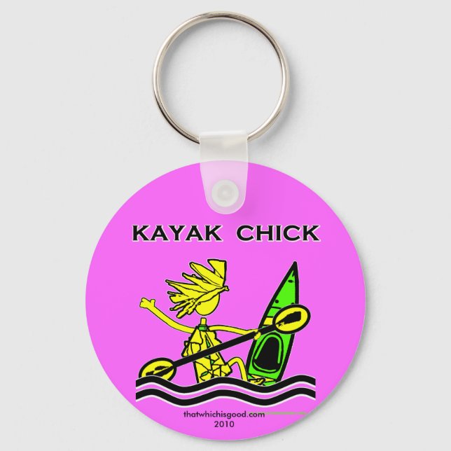 Kayak Chick Designs & Things Key Ring (Front)