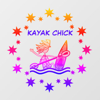 Kayak Chick Designs & Things Window Cling