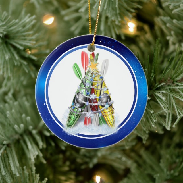 Kayak Christmas Tree Ceramic Tree Decoration (Tree)