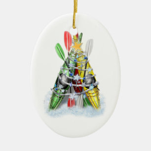 Kayak Christmas Tree Ceramic Tree Decoration