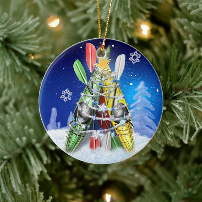 Kayak Christmas Tree Ceramic Tree Decoration (Tree)