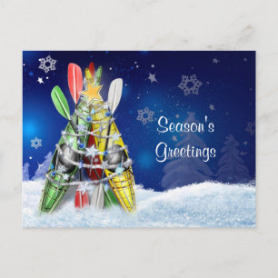 Kayak Christmas Tree Holiday Postcard