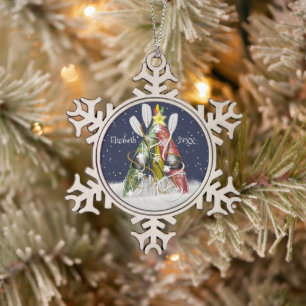 Kayak Christmas Tree kayaking gifts personalised Snowflake Pewter Christmas Ornament