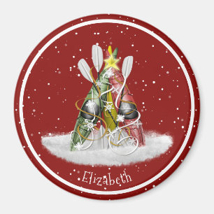 Kayak Christmas Tree kayaks paddles personalised Magnet