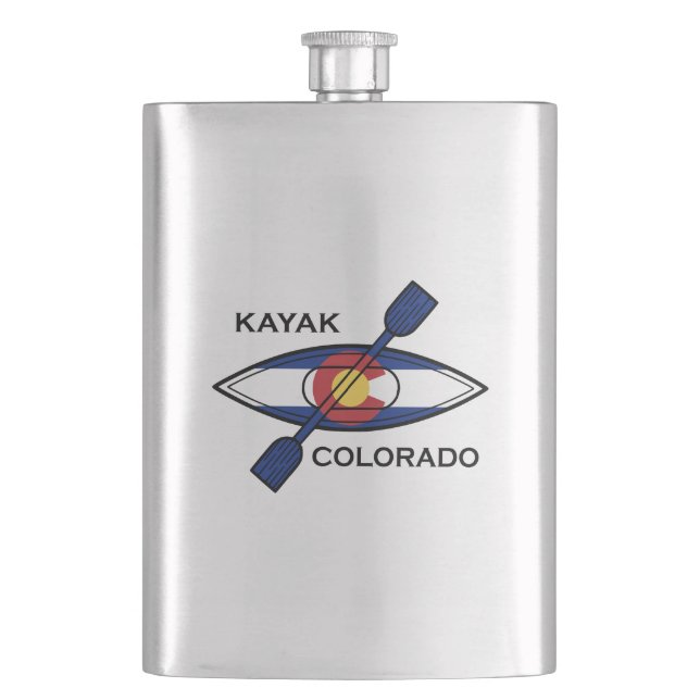 Kayak Colorado Flag Hip Flask (Front)