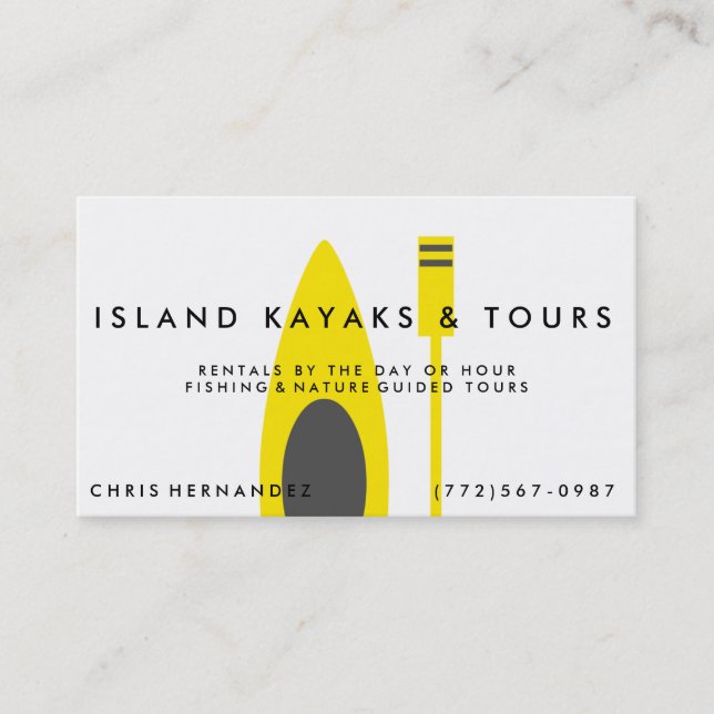 Kayak Company or Tours Business Card (Front)