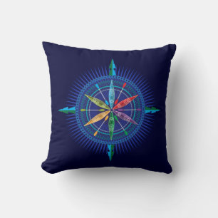Kayak Compass Rose pillow
