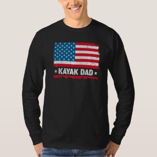 Kayak Dad America Us Flag Patriot Vintage T-Shirt