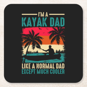 Kayak Dad Square Paper Coaster