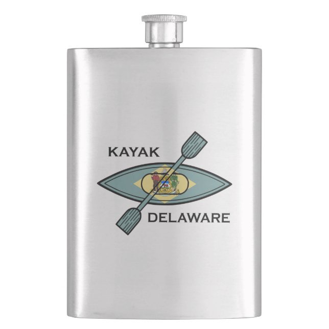 Kayak Delaware Flag Hip Flask (Front)