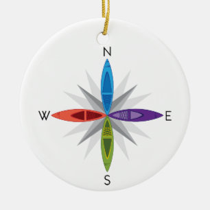 Kayak Directions Ceramic Tree Decoration