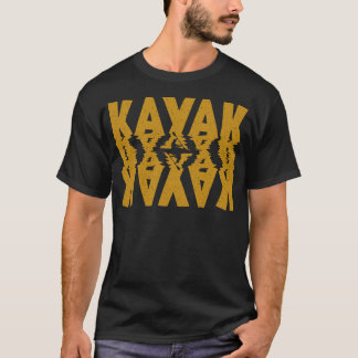 Kayak Distressed Dark Golden Rod Typography T-Shirt