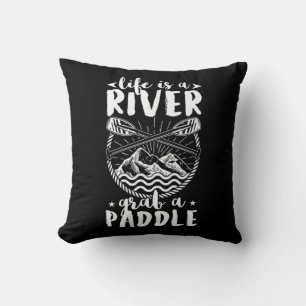 Kayak Driver Life Is A River Cushion
