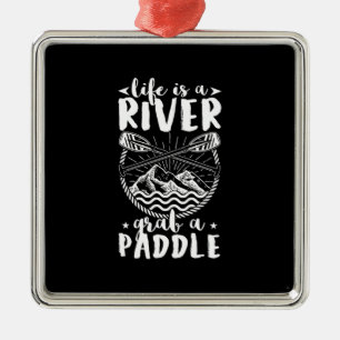 Kayak Driver Life Is A River Metal Tree Decoration