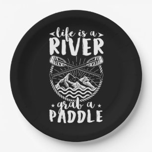 Kayak Driver Life Is A River Paper Plate