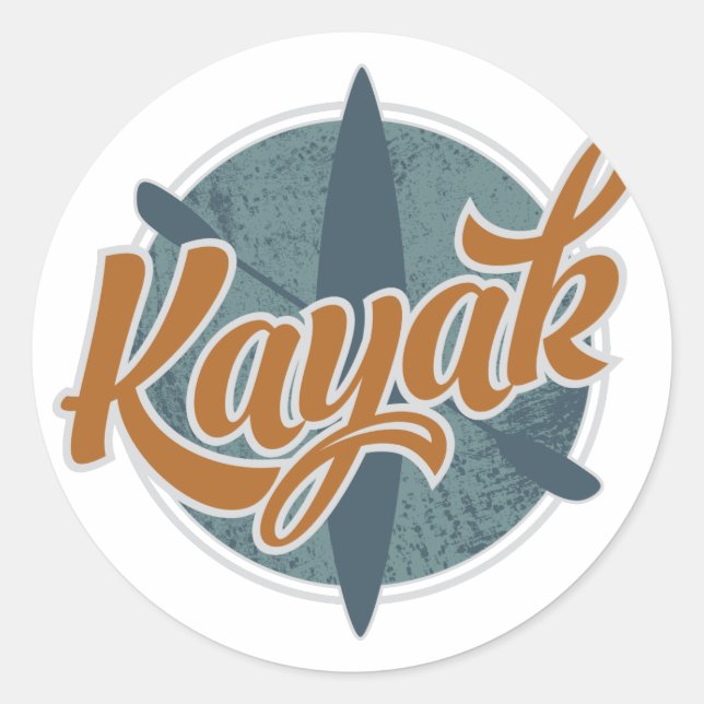 Kayak Emblem Classic Round Sticker (Front)