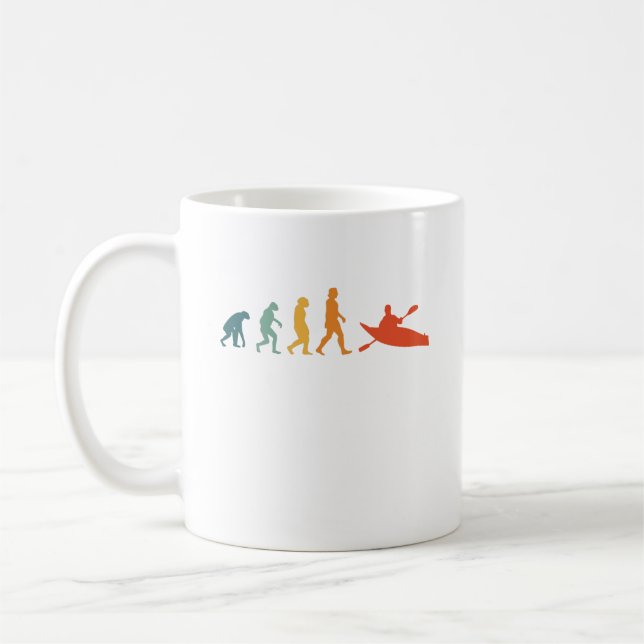 Kayak Evolution Retro Kayaker Paddling Sport Coffee Mug (Left)