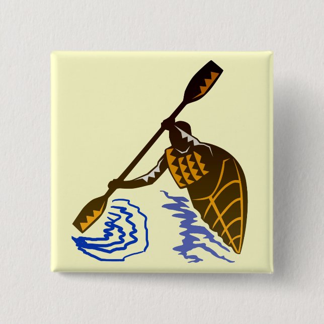 Kayak Excitement 15 Cm Square Badge (Front)