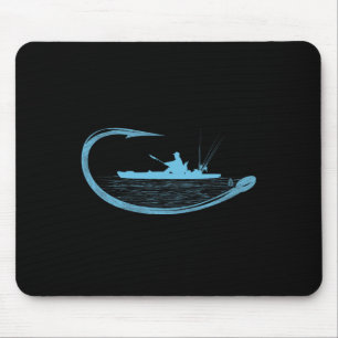 Kayak Fisherman Fishing Hook Graphic Kayaker Angli Mouse Mat