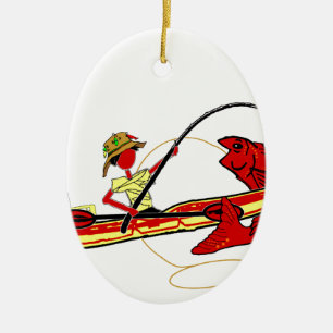 Kayak Fishing Ceramic Tree Decoration
