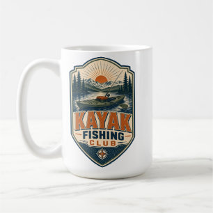 Kayak Fishing Club - Vintage Retro Outdoor Fishing Coffee Mug