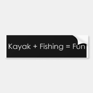 Kayak fishing fun bumper sticker