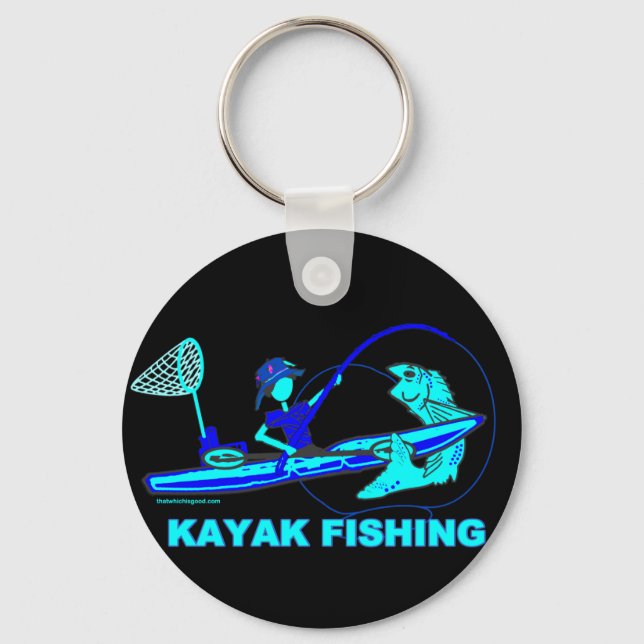 Kayak Fishing in Blues Key Ring (Front)