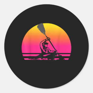 Kayak Fishing in The River Kayaking Fisherman Classic Round Sticker