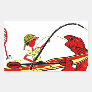 Kayak Fishing Rectangular Sticker