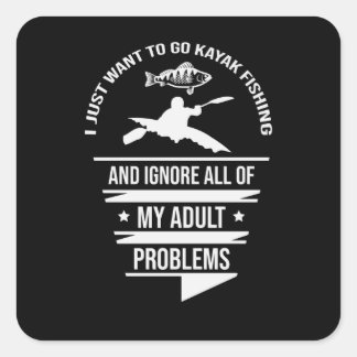 Kayak Fishing Square Sticker