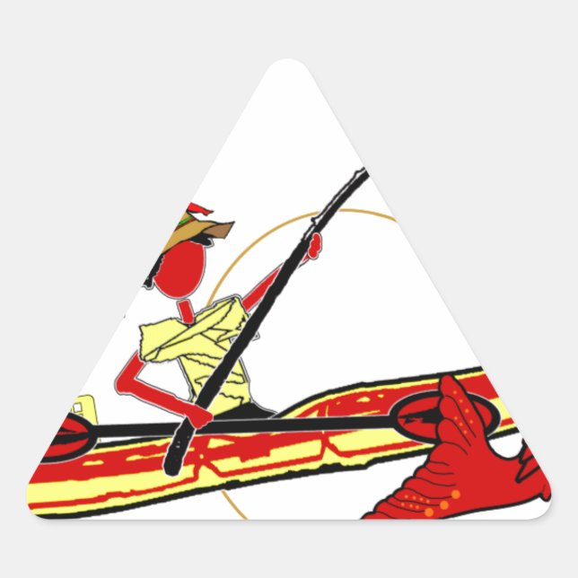 Kayak Fishing Triangle Sticker (Front)