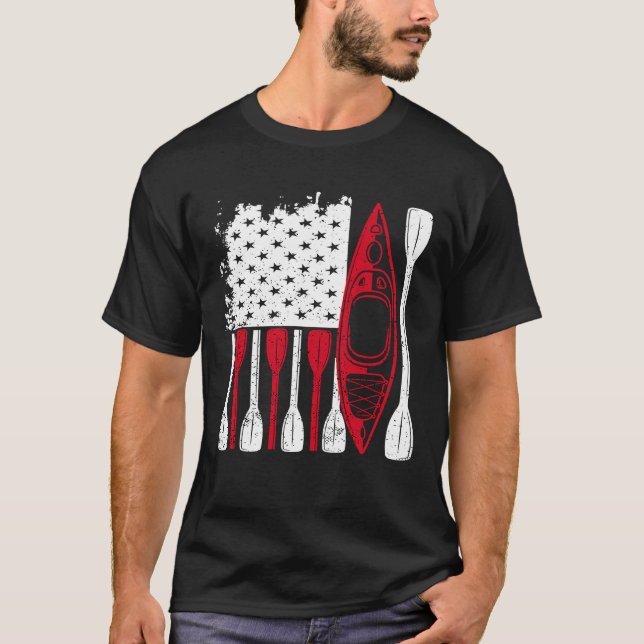 Kayak Flag Kayaker Outdoor Kayaking Kayak Boating  T-Shirt (Front)