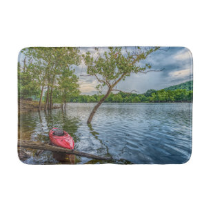 Kayak Floating On Table Rock Lake Bath Mat
