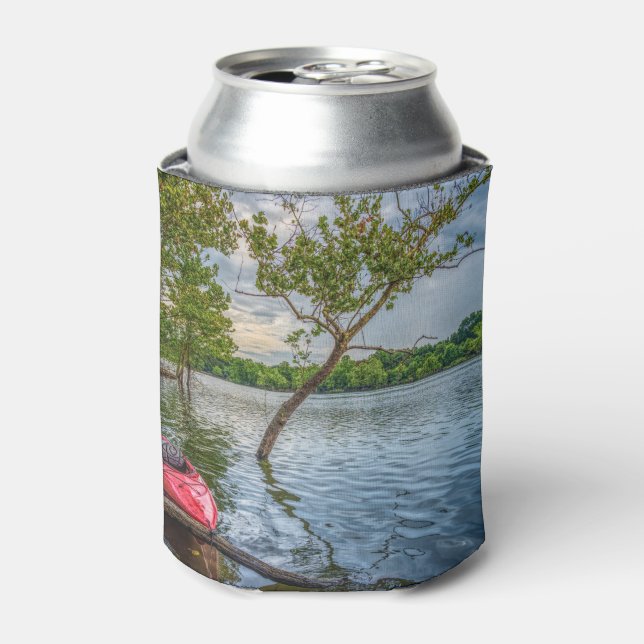 Kayak Floating On Table Rock Lake Can Cooler (Can Front)