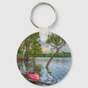 Kayak Floating On Table Rock Lake Key Ring