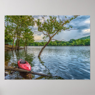 Kayak Floating On Table Rock Lake Poster