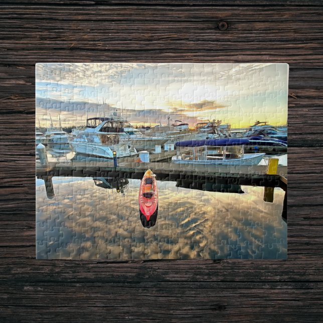Kayak Floating Over Clouds and Sunset Reflection Jigsaw Puzzle (Creator Uploaded)