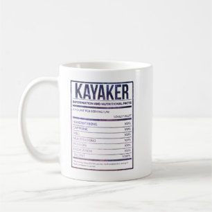 Kayak Funny Kayaking Nutrition Label Coffee Mug