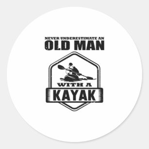 Kayak gifts for men classic round sticker