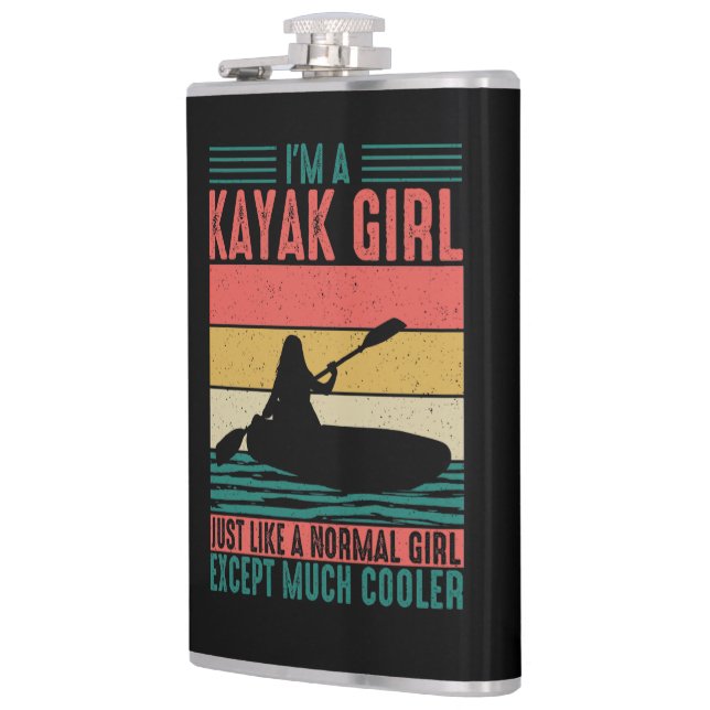 Kayak Girl But Cooler Hip Flask (Left)
