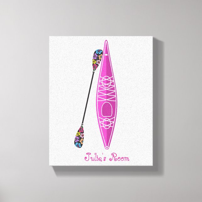 Kayak Girl Stretched Canvas Print (Front)