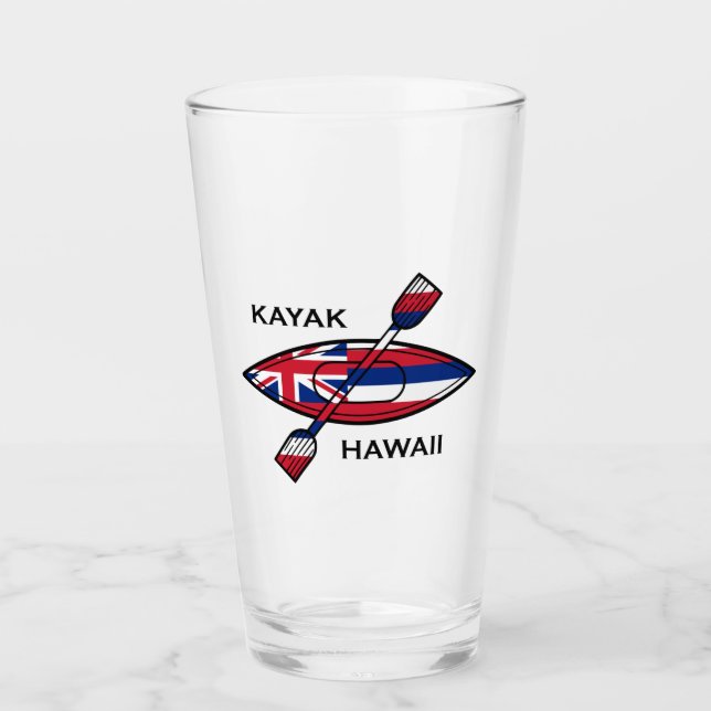 Kayak Hawaii Flag Glass (Front)