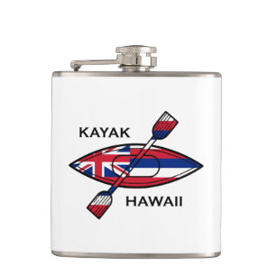 Kayak Hawaii Flag Hip Flask