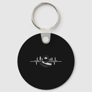 Kayak Heartbeat Canoeing Adventure Camping Nature Key Ring