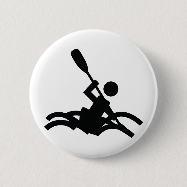 kayak icon 6 cm round badge (Front)
